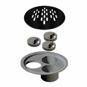 Ralo Redondo Caixa Sifonada 150mm Black Matte Preto Fosco
