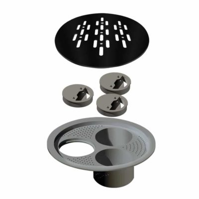 Ralo Redondo Caixa Sifonada 150mm Black Matte Preto Fosco