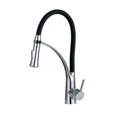 Torneira Monocomando Cozinha Gourmet Flexivel Preto Cromado - Imagem 2