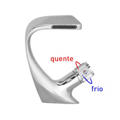 Torneira Monocomando Para Banheiro Cascata Cromada Linha Roma - Imagem 4