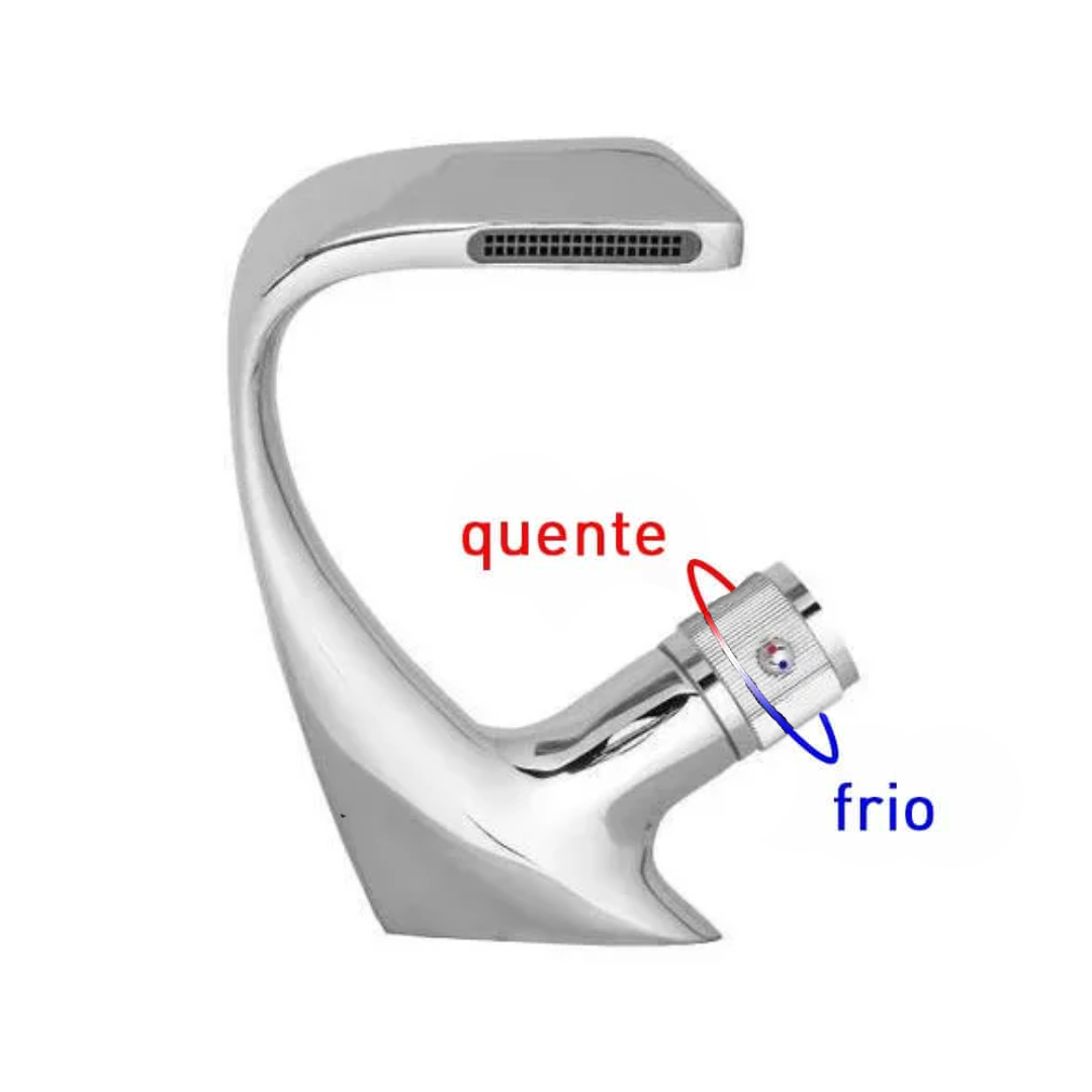 Torneira Monocomando Para Banheiro Cascata Cromada Linha Roma - Imagem 4