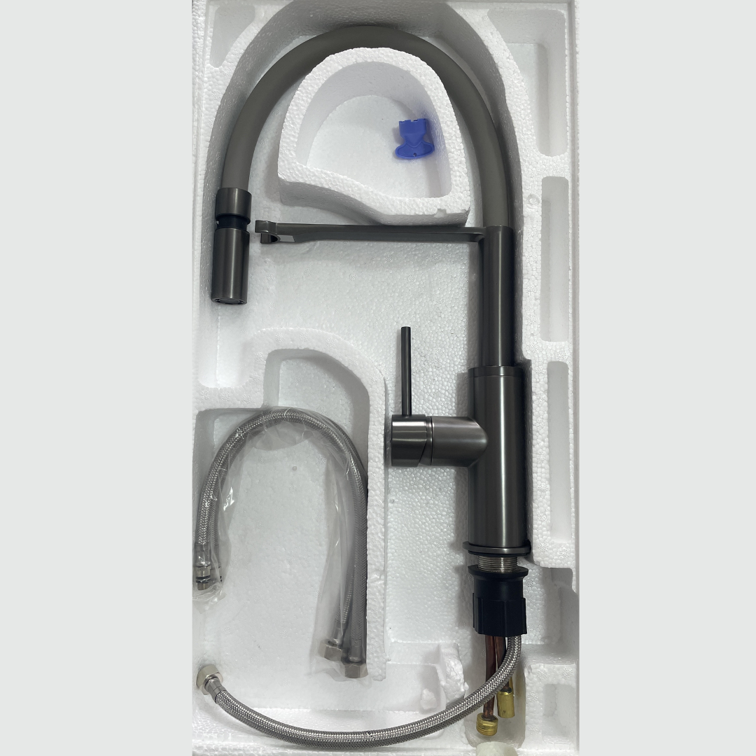 Torneira Misturador Monocomando para Cozinha Jiwi Flexível Cinza Matte - Imagem 2