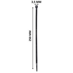 ABRAÇADEIRA DE NYLON PRETO DE 3,5 x 250mm - Imagem 2