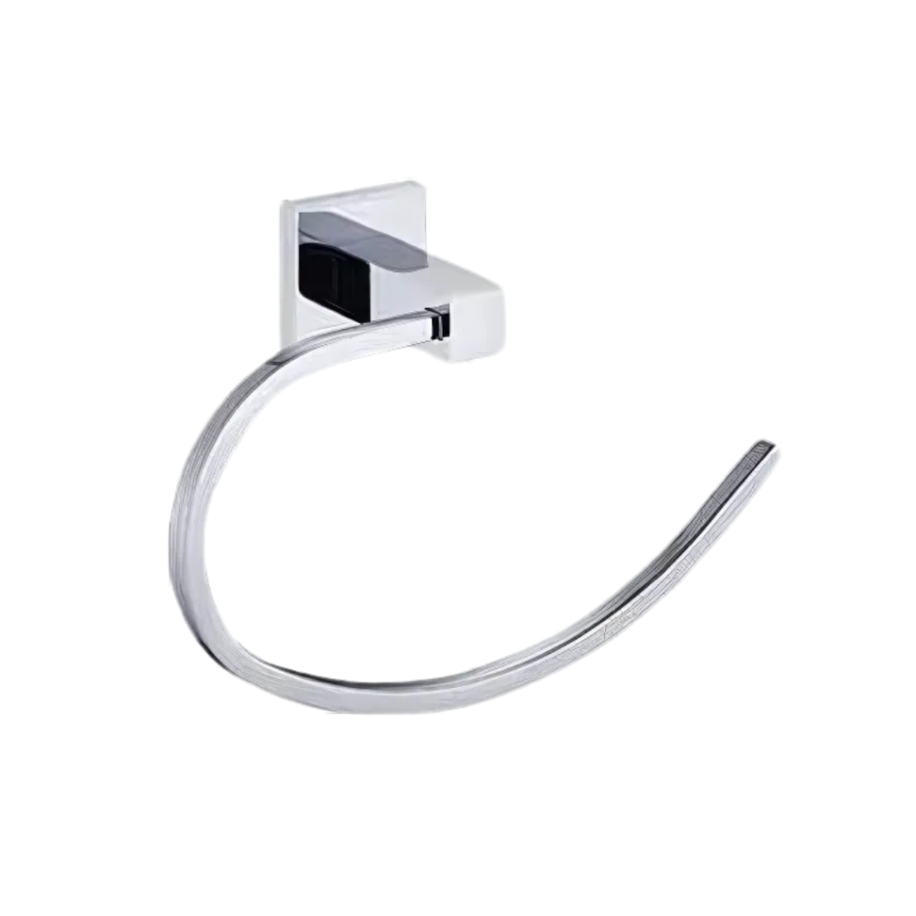 Porta Toalha Rosto Quadrado em Metal Cromado