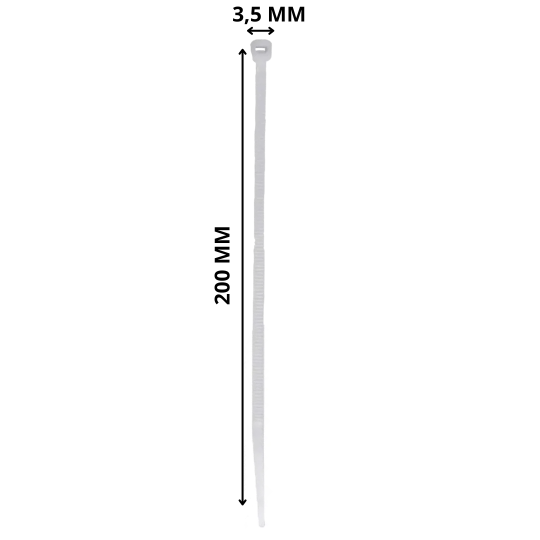 ABRAÇADEIRA DE NYLON BRANCO DE 3,5 x 200mm - Imagem 2