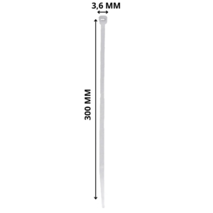 ABRAÇADEIRA DE NYLON BRANCO DE 3,6 x 300mm - Imagem 2