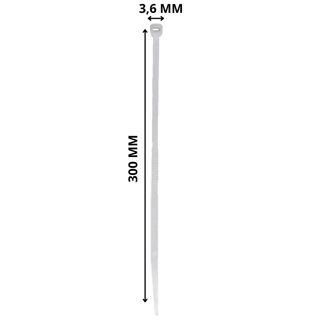 ABRAÇADEIRA DE NYLON BRANCO DE 3,6 x 300mm - Imagem 2