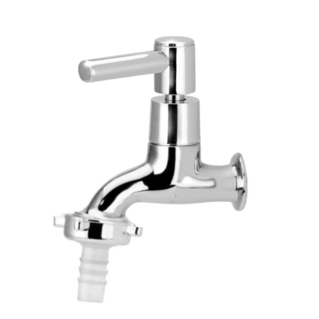 Torneira para Jardim Curta 1/2" X 3/4" Cromada com Acabamento Alavanca C-31 1/4 de Volta