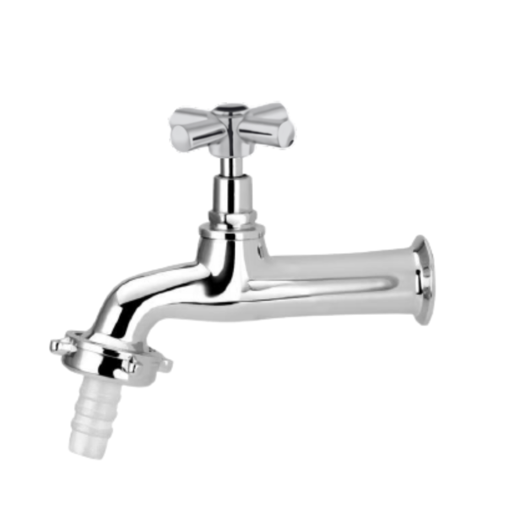 Torneira para Jardim Longa 3/4" Cromada Rotativo com Acabamento Cruzeta C-34