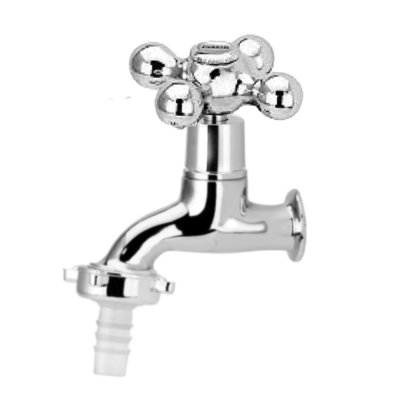 Torneira para Jardim Curta 1/2" X 3/4" Cromada com Acabamento Cruzeta C-52