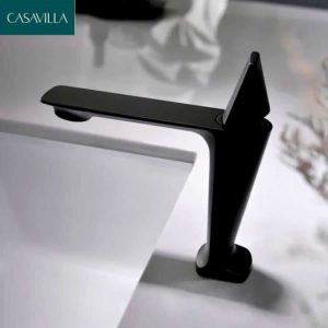 Torneira Monocomando Para Banheiro Baixa Preto Fosco Black Matte Casavilla