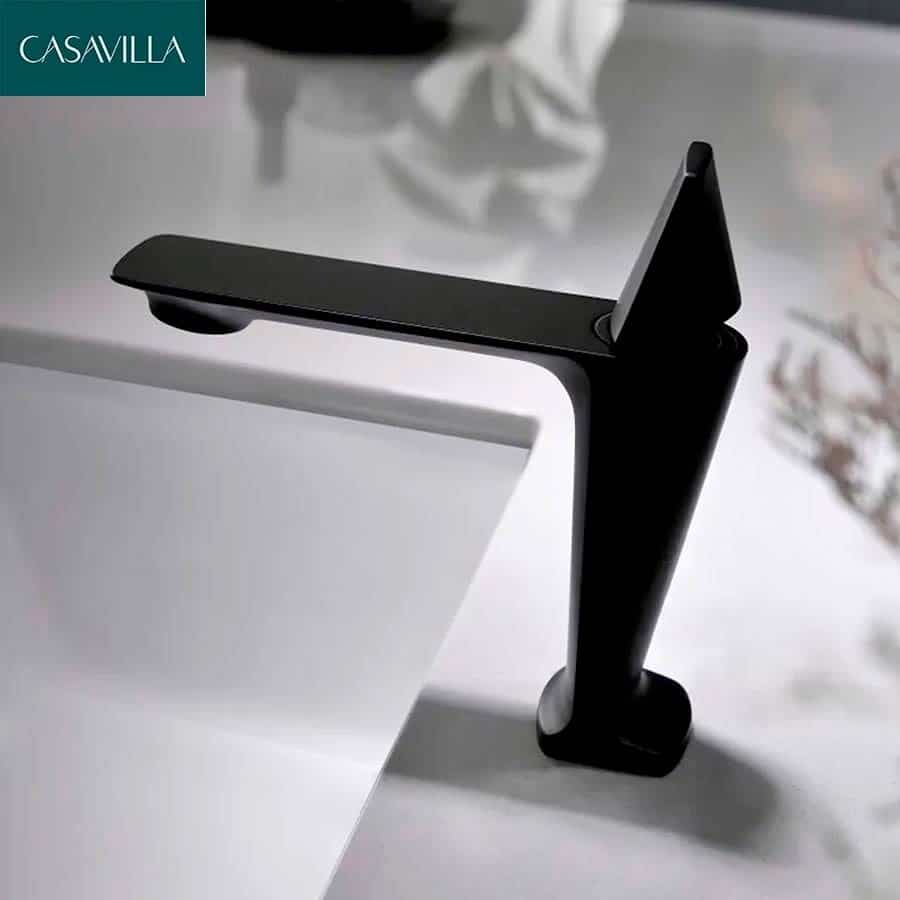 Torneira Monocomando Para Banheiro Baixa Preto Fosco Black Matte Casavilla