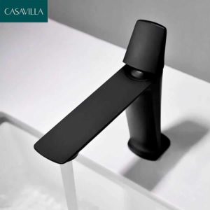 Torneira Monocomando Para Banheiro Baixa Preto Fosco Black Matte Casavilla