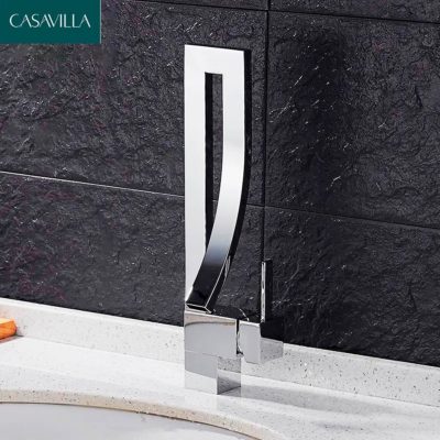 Torneira Monocomando para Banheiro Cromada Quadrada Casavilla