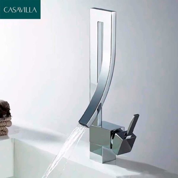 Torneira Monocomando para Banheiro Cromada Quadrada Casavilla