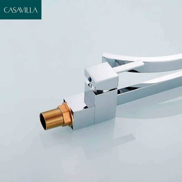 Torneira Monocomando para Banheiro Cromada Quadrada Casavilla