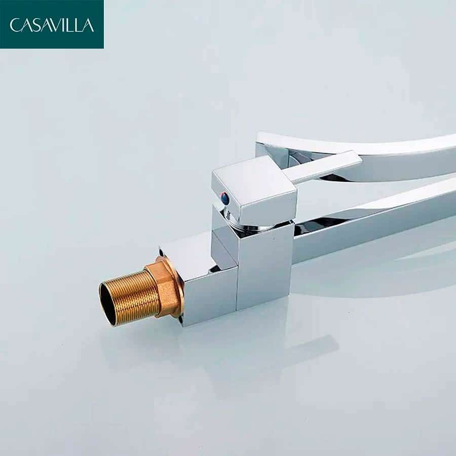 Torneira Monocomando para Banheiro Cromada Quadrada Casavilla