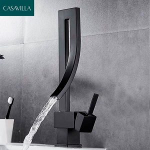 Torneira Monocomando Banheiro Preto Fosco Black Matte Quadrada Casavilla - Imagem 6