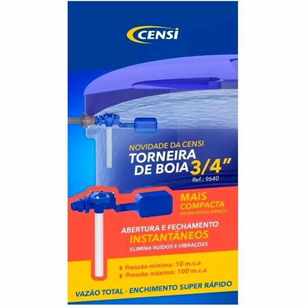 Torneira de Bóia Compacta 3/4 Alta Vazão