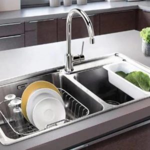 Cuba Dupla Cozinha Gourmet Aço Inox 78X43cm com Acessórios - Imagem 2