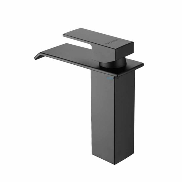 Torneira Monocomando Banheiro Metal Cascata Baixa Preto Fosco Black Matte