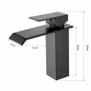 Torneira Monocomando para Banheiro Metal Cascata Baixa Preto Fosco Black Matte