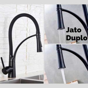 Torneira Monocomando Cozinha Gourmet Flexível Preto Fosco Black Matte - Imagem 2