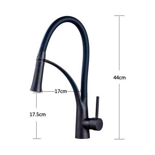 Torneira Monocomando Cozinha Gourmet Flexível Preto Fosco Black Matte
