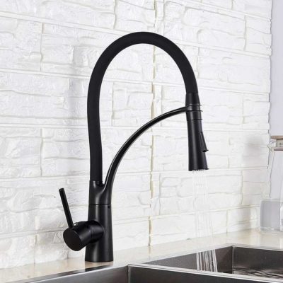 Torneira Monocomando Cozinha Gourmet Flexivel Preto Fosco Black Matte