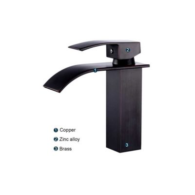 Torneira para Banheiro Monocomando Baixa Quadrada Slim Black