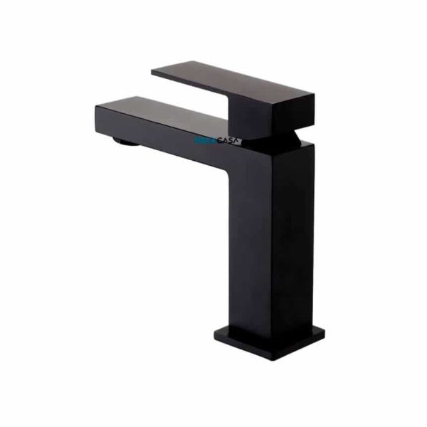 Torneira Monocomando para Banheiro Quadrada Baixa Preto Fosco Black Matte