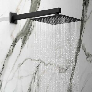 Ducha Chuveiro Slim Quadrado 20 x 20 cm Preto Fosco Black Matte