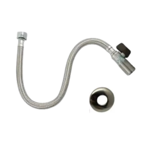 ENGATE FLEXÍVEL 30 CM INOX COM REGISTRO DE ESFERA