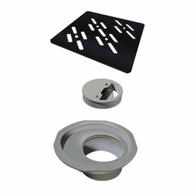 Ralo Quadrado Caixa Sifonada 100mm Black Matte Preto Fosco