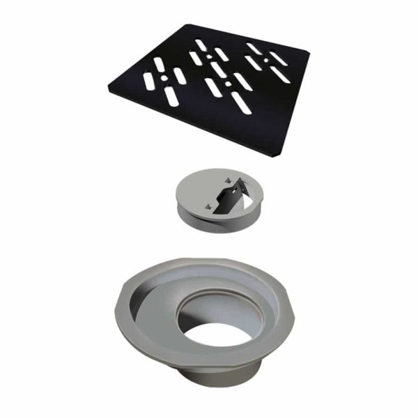 Ralo Quadrado Caixa Sifonada 100mm Black Matte Preto Fosco