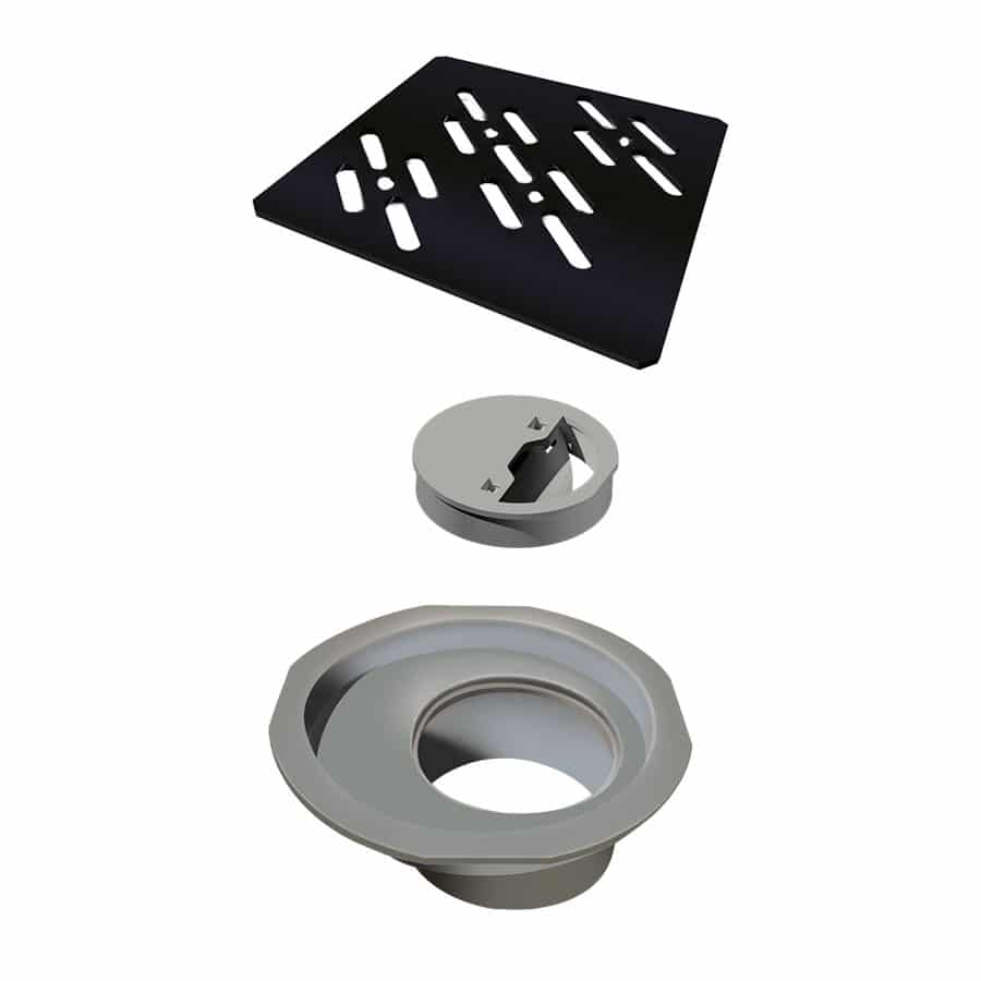 Ralo Quadrado Caixa Sifonada 100mm Black Matte Preto Fosco