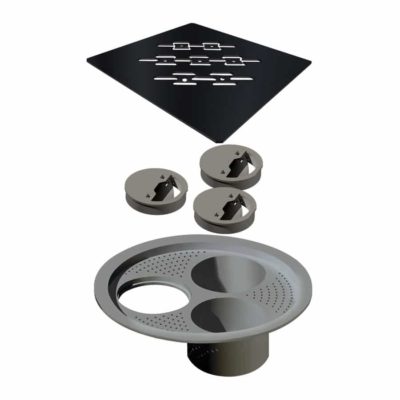 Ralo Quadrado Caixa Sifonada 150mm Black Matte Preto Fosco