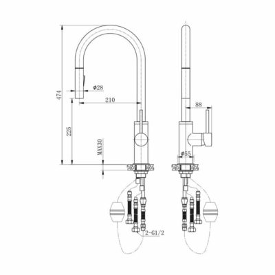 Torneira Monocomando Cozinha Gourmet Extensível 50cm Cromada - Imagem 6