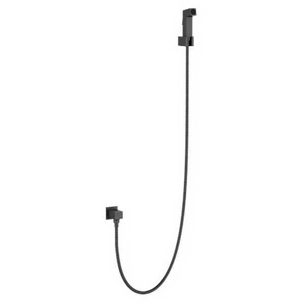 Ducha Higiênica Quadrada Preto Fosco Black Matte 1/4 Volta
