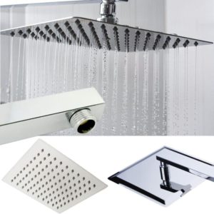 Ducha Chuveiro Slim Quadrado Metal 20x20 cm com Braço de 38 cm - Imagem 2