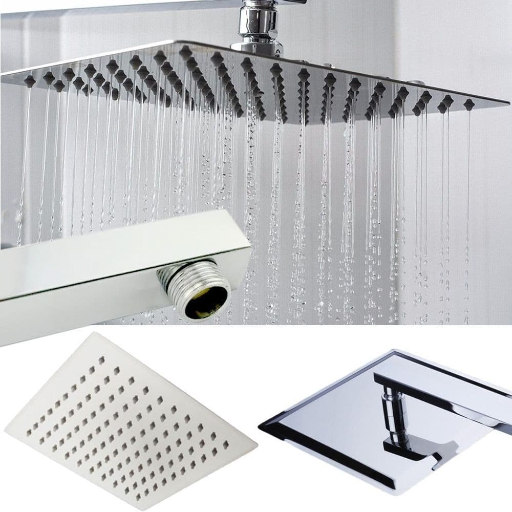 Ducha Chuveiro Slim Quadrado Metal 20x20 cm com Braço de 38 cm - Imagem 2
