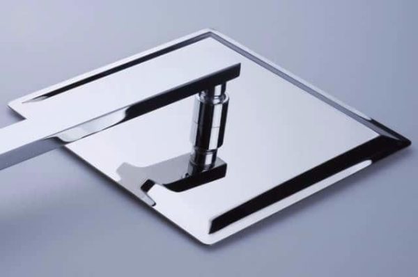 Ducha Chuveiro Slim Quadrado Metal 20x20 cm com Braço de 38 cm