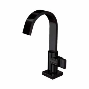 Torneira para Banheiro Lavatório de Mesa Bica Slim Móvel Preto Fosco Black Matte