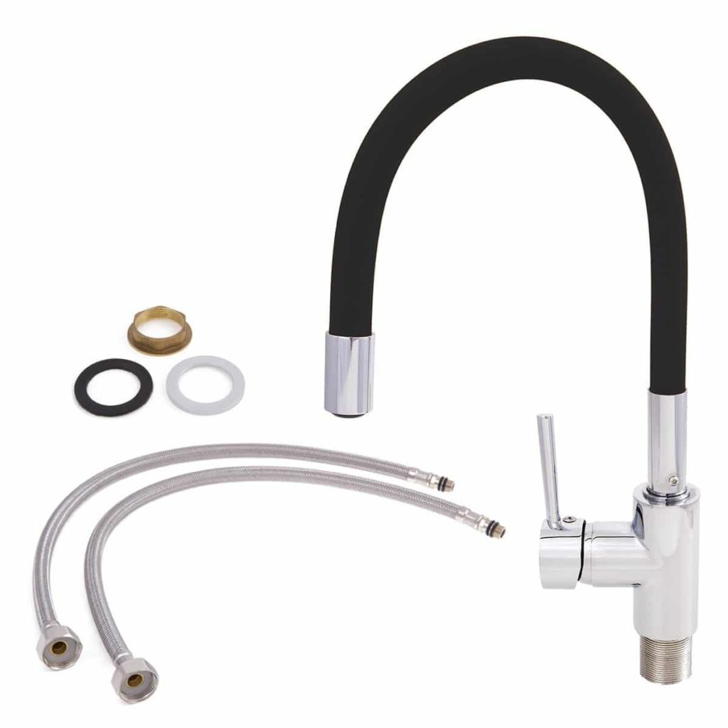 Torneira Monocomando para Cozinha com Tubo Flexível Preto