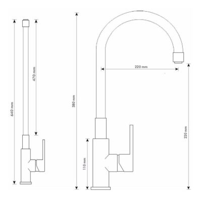 Torneira Monocomando para Cozinha com Tubo Flexível Preto