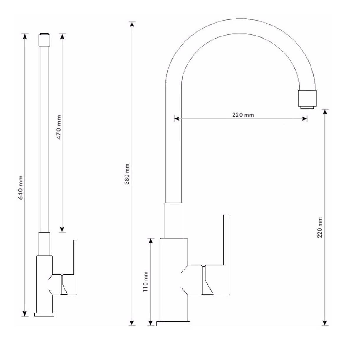 Torneira Monocomando para Cozinha com Tubo Flexível Preto