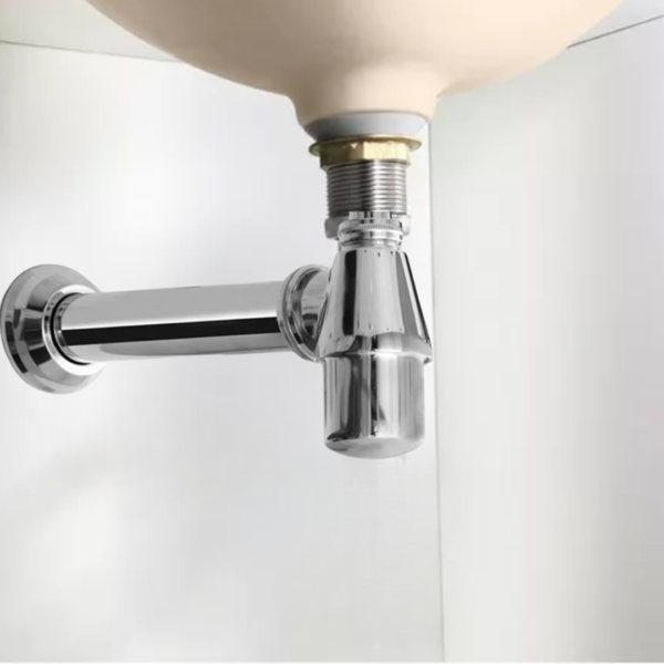 SIFÃO CROMADO 1 1/4" X 2" X 30CM PARA TANQUE INOX