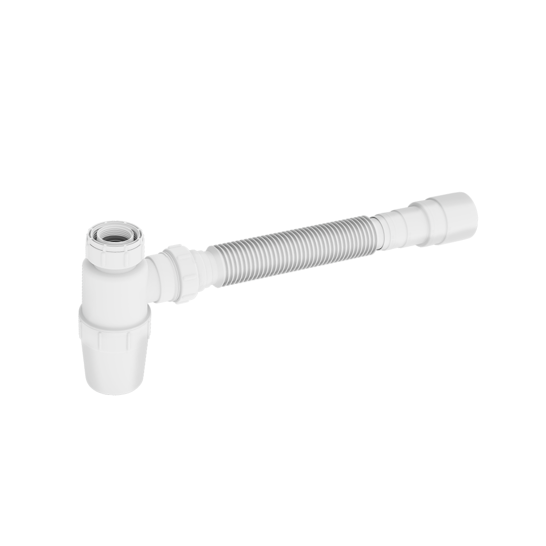 SIFÃO EXTENSÍVEL COM COPO SIFONADO BRANCO - Imagem 1