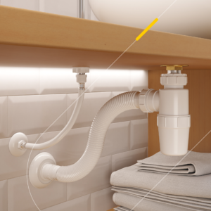 SIFÃO EXTENSÍVEL COM COPO SIFONADO BRANCO - Imagem 2