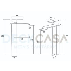 Torneira Monocomando para Banheiro Cascata Baixa Preto Fosco